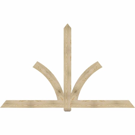 Ekena Millwork Redmond Rough Sawn Timber Gable Bracket, Douglas Fir, 108"W x 68"H x 2"D x 6"F, 15/12 Pitch GBW108X68X0206RED00RDF